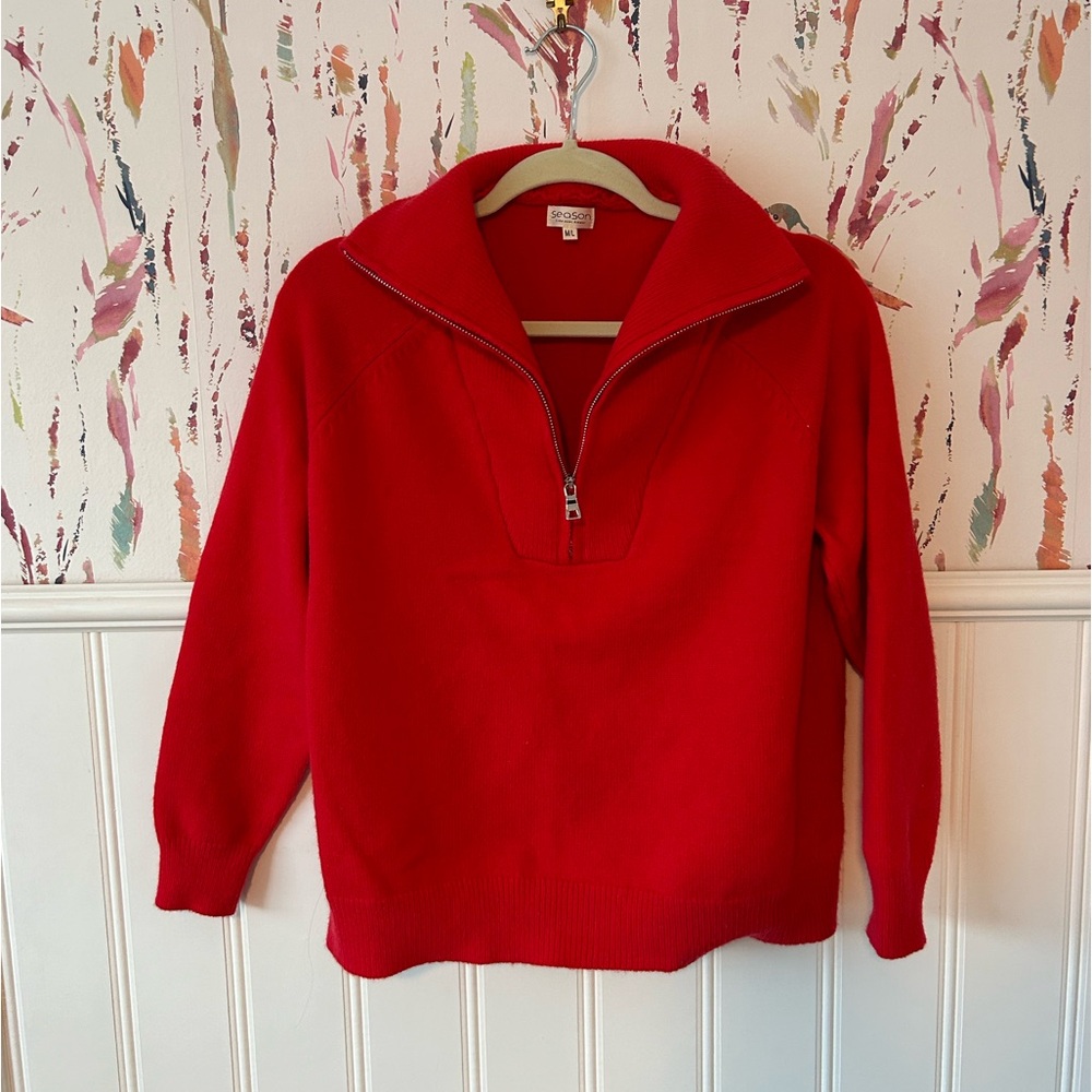Red Zipper Sweater
